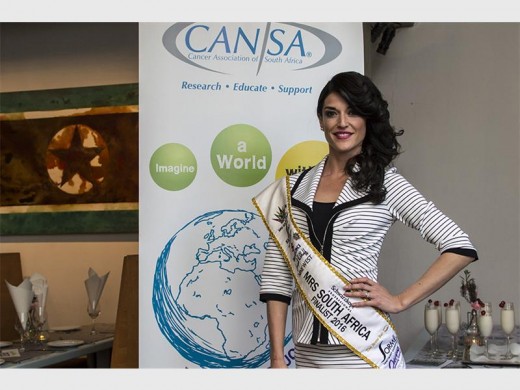 Mrs South Africa finalist Rebekah Krossynski enchants guests with her beauty and the list of motivational speakers at her Cuppa for CANSA event in Craighall.
