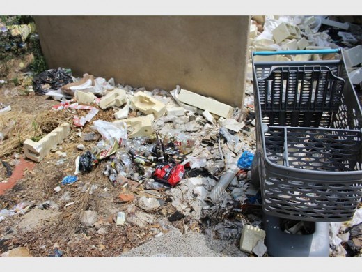 It is alleged that vacant land in Craighall is being used illegally as a recyclable sorting area by people who also live on it.