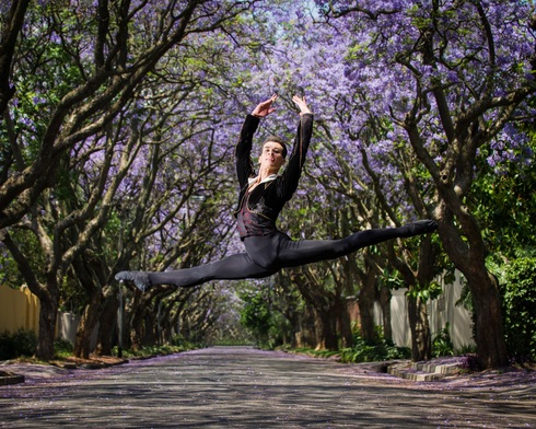 Photo: Lauge Sorensen UP HIGH: Ivan Domiciano shows his ballet skills.