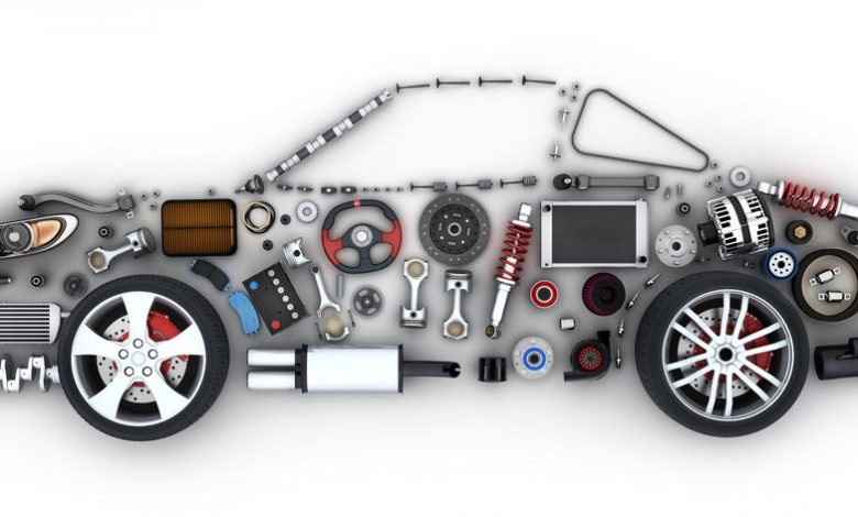 Abstract car and many vehicles parts