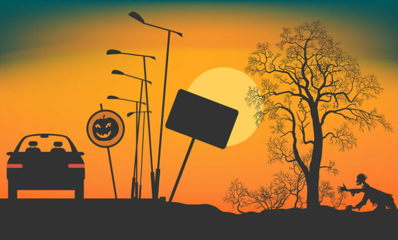 Halloween Night on the road.