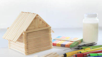 Help your child build a house out of popsicle sticks