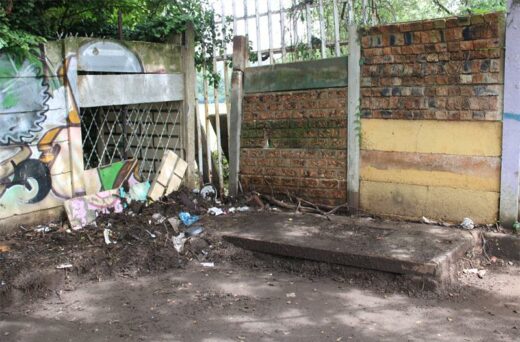 The blocked storm water