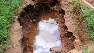 The water leak on the