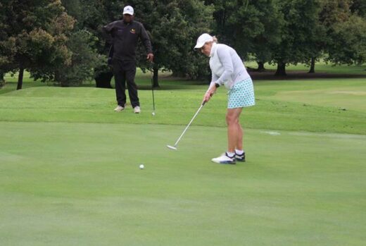 Haloise Pearce on the green.
