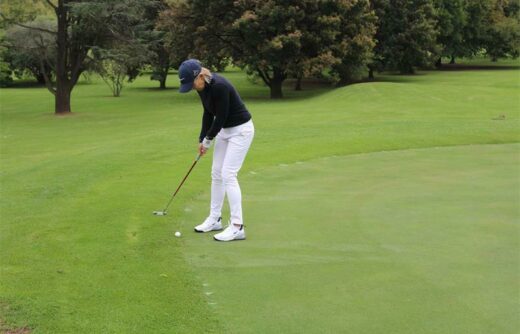 Georgie Macroberts prepares to putt.