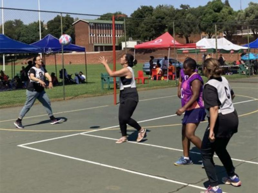 Teams play in the open day at Greenside High School.
