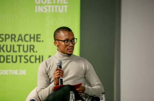 Lorenzo Van Schalkwyk speaks at the event.