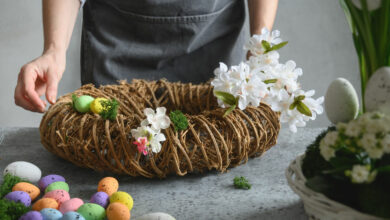 How to help your child make an Easter floral wreath