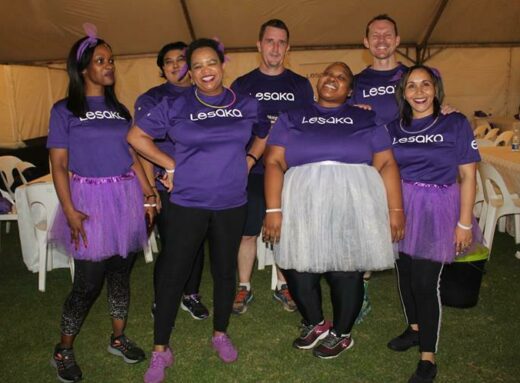 Purple is the winning colour for the Lesaka team.