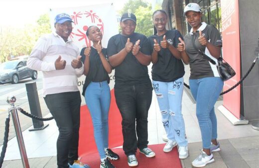 Golf team of Bheki Madonsela, Banele Makhubo, Nhlanhla Mkabane, Thatohatsi Mokgotla and Thuli Galela gives a thumbs up to the new partnership.