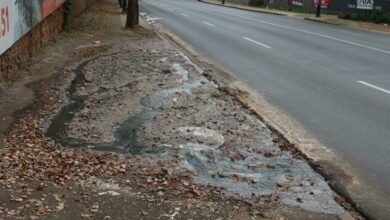 A blocked sewerage drain