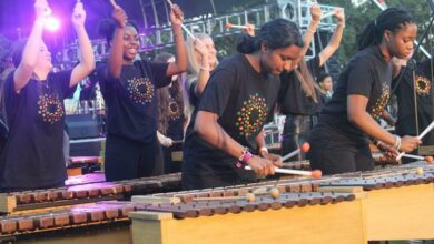 The Grade 10 marimba band at Kingsmead College