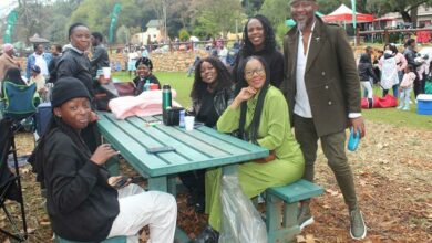 A family enjoys some food and drinks at the Joburg Zoo