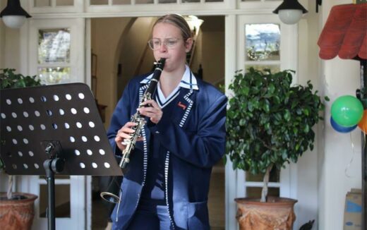 Crystal Willemse plays the flute for the Park Care residents. Photo: Asanda Matlhare