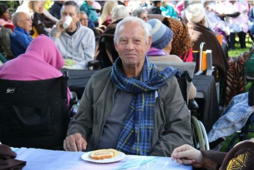 Park Care resident Rony Glennin enjoys cake. Photo: Asanda Matlhare