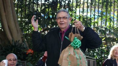 Park Care resident Bob Stevens shows off his prize. Photo: Asanda Matlhare