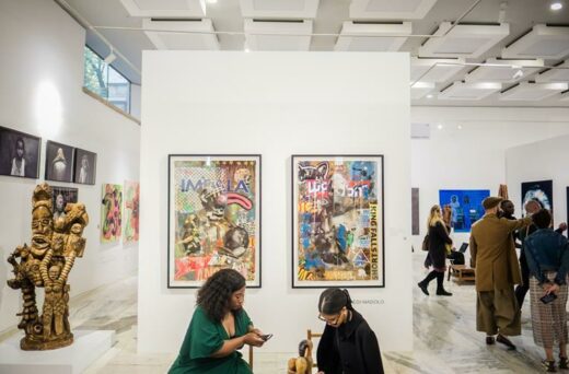 The public enjoy an art gallery showcased by Rand Merchant Bank and Latitudes.
