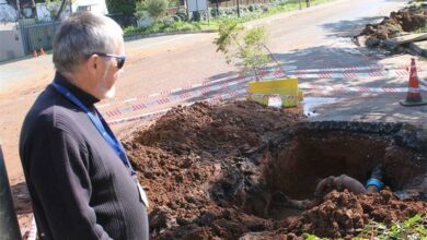 Ward 90 councillor Martin Williams looks at the pipes that are left unattended in Craighall Park.