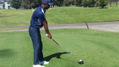 David Kau focuses on his next shot. Photo: Naidine Sibanda