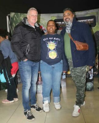 Darrem, Jeremy and Emanuel Kelly-Loulié cannot wait to view Transformers: Rise of the Beasts. Photo: Naidine Sibanda