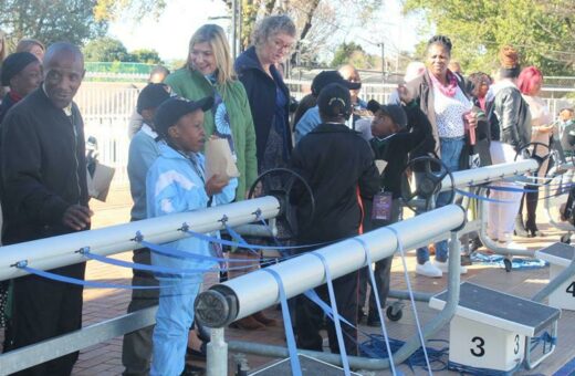 A tour around the Pridwin Preparatory Schools brings learners and parents to the school's swimming pool. Photo: Naidine Sibanda