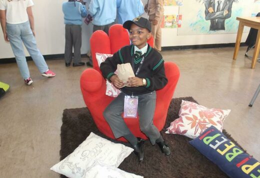 Azania Hlongwa from Ikage Primary School in Alexandra enjoys a relaxing moment at the Pridwin Academy classroom. Photo: Naidine Sibanda