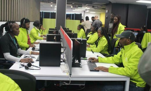 Contact centre agents at Harambee chat to over 64 000 job seekers every month. Photo: Naidine Sibanda