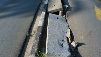 A collapsed stormwater drain along Jan Smuts and Waterfall avenues in Craighall. Photo: Asanda Matlhare
