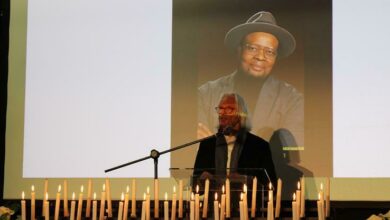 Bomb Productions partner and filmmaker and director, Angus Gibson tells a story of how he met Teboho Moseling Mahlatsi. Photo: Asanda Matlhare