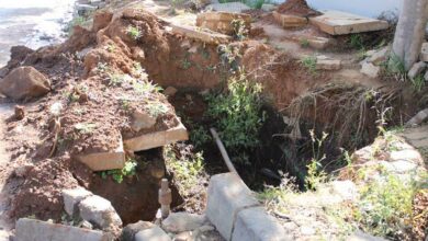 The excavated hole on the corner of Buckingham and Grosvenor avenues.