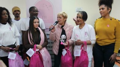 A moment is taken to pay a dedication to one Warriors with a Purpose member who is absent and fighting breast cancer.Photo: Naidine Sibanda