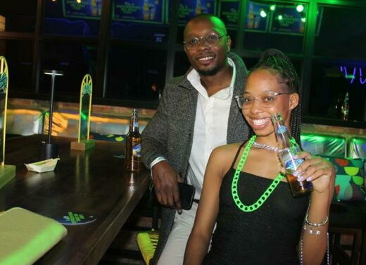 Tondy Gubba and Anele Mthembu join in the fun and cheer. Photo: Naidine Sibanda