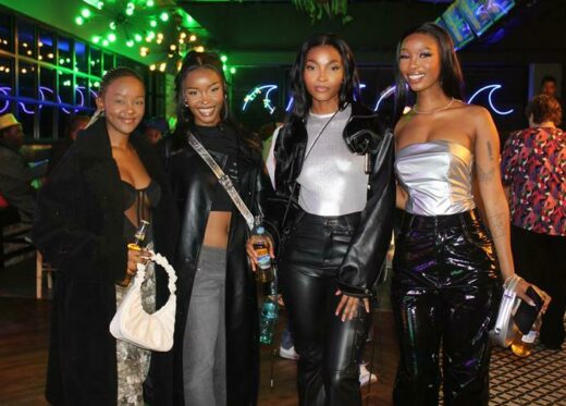 It's a friends' night out for Luthando Mabida, Lindokuhle Makkhetha, Mmaketi Langa and Phozisa Qwemesha. Photo: Naidine Sibanda