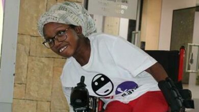 Ofentse Chabe plays boccia. Photo: Asanda Matlhare