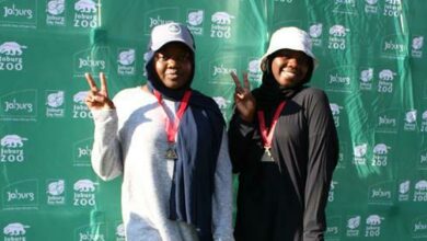 Swafiyah and Chareefah Banda show off their medals. Photo: Asanda Matlhare