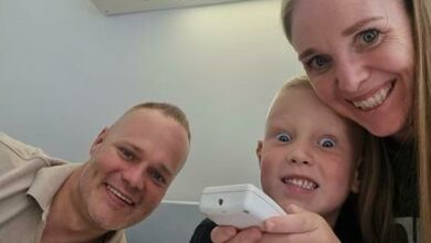 Warren, Eli and Claire Anderson share a family moment.