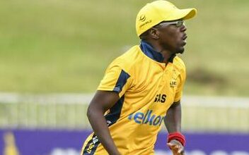 Isaac Bidla of Central Gauteng Lions fields in the Blind Cricket South Africa T20 National Tournament final match.