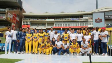 The DP Lions women and men's 2024 team are all smiles in their new kit. Photo: Asanda Matlhare