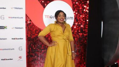 Nokubonga Mkhize is happy on the red carpet. Photo: Asanda Matlhare