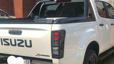 The Isuzu D-Max bakkie found in the possession of two male suspects by metro police. Photo: JMPD Facebook