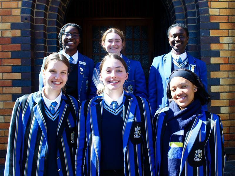 Back row: Cultural Captains Ratidzo Furamere (Marimba), Amy-Leigh Green and Maxine Anafi (Public Speaking)