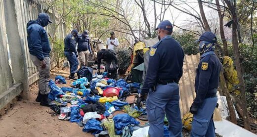 Police find dozens of plastic bags packed with various stolen items. Photo: Vision Tactical Facebook