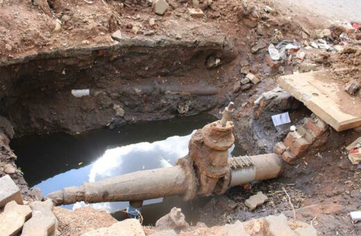 The dug-up hole on Buckingham and Grosvenor avenues in Craighall Park. Photo: Asanda Matlhare
