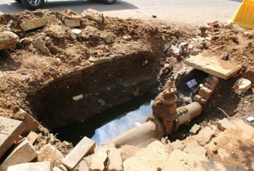 The dug-up hole in Craighall Park. Photo: Asanda Matlhare