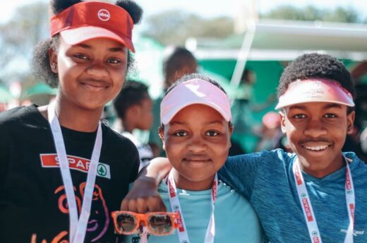 Thato Damans with Buhle and Sihle Ngwenya.
