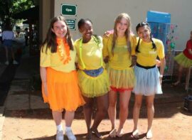 Grace Gilfillan, Lwandle Goba, Lilla Eyeles and Aadilah Hatia prepare to have fun. Photo: Asanda Matlhare