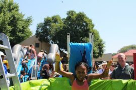 Olwethu Sibisi gets dunked. Photo: Asanda Matlhare