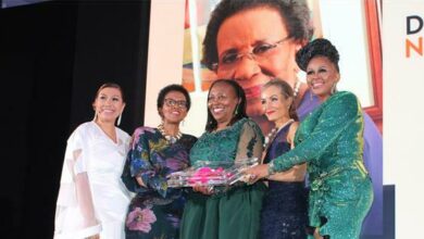 Dr Brigalia Bam's niece accepts an honorary award. Photo: Asanda Matlhare