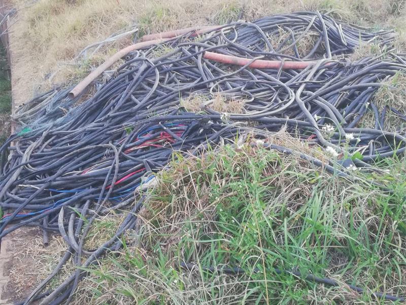 The stolen cable casings at James and Ethel Gray Park along Corlett Drive.